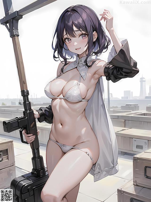 Hentai - 华彩繁花 Set 1 20230602 Part 1 No.76d587 A woman in a bikini holding a rifle.