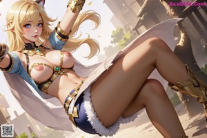 a sexy anime girl with big tits posing for the camera