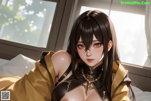 Anime girl with a sword in her hand.